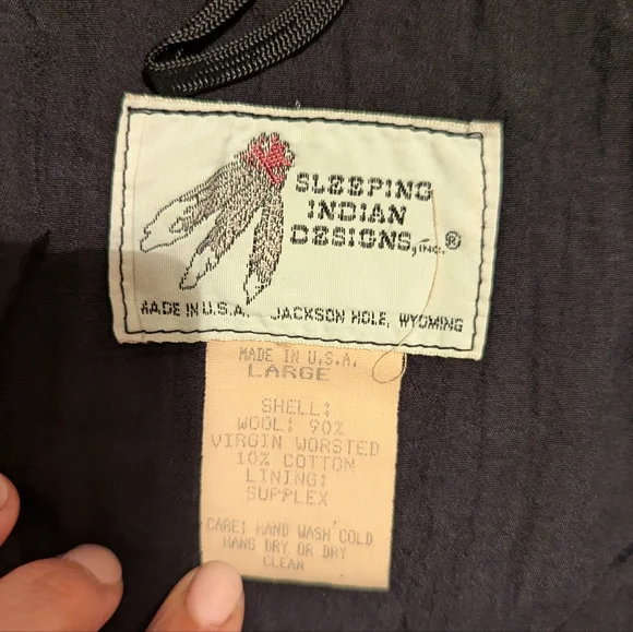 Sleeping Indian Designs Wool Jacket - Picture 4 of 5